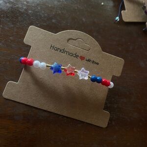 Handmade Kids Star Bracelet - Red, Blue, White